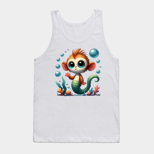 Cute Sea Monkey Tank Top by Dmytro